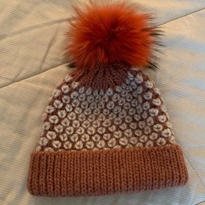 REAL Fur Pom Hat-BRAND NEW